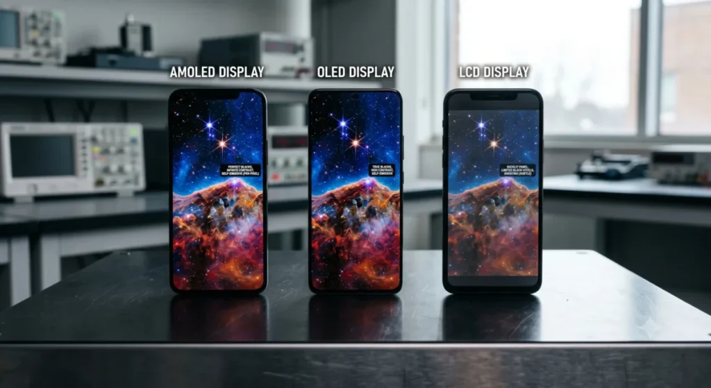 AMOLED vs OLED vs LCD