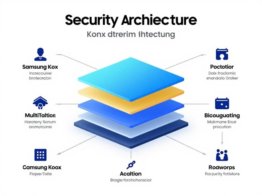 Diagrama da arquitetura de segurança Samsung Knox