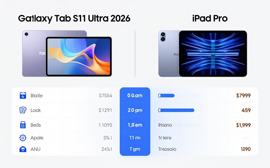 Infográfico comparativo entre tablets premium