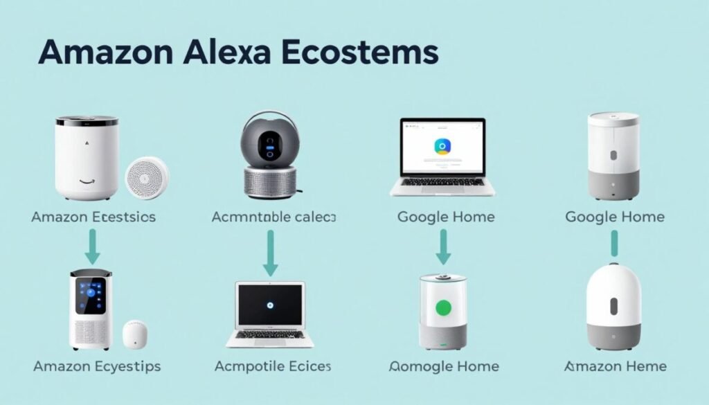 Smart home ecosystem diagram showing device compatibility