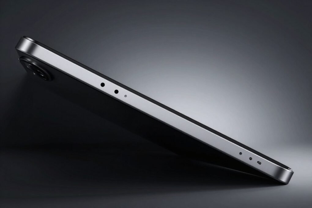 iPad Air M3 2026 perfil lateral mostrando espessura fina do tablet